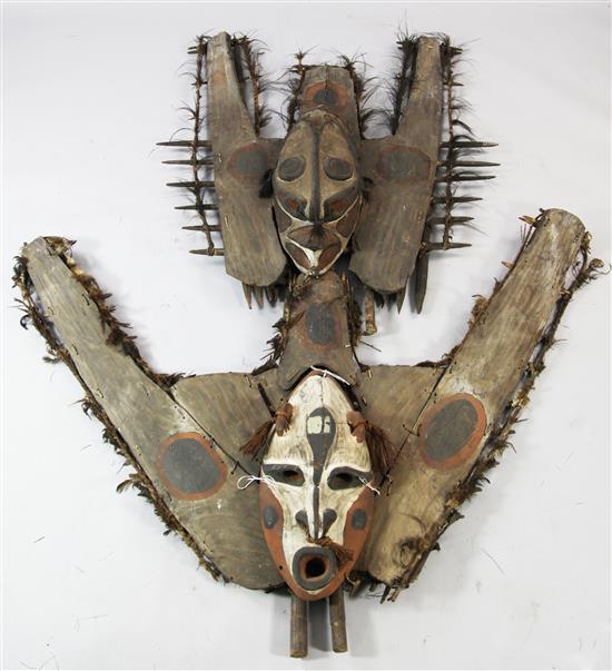 Two Sepik River canoe shields